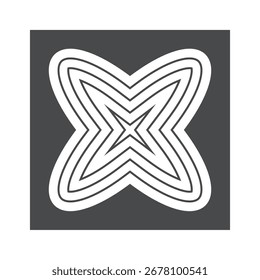 Floral form inside black square