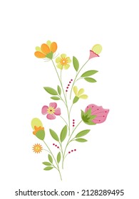 Floral fower bouquet illustration isolated background