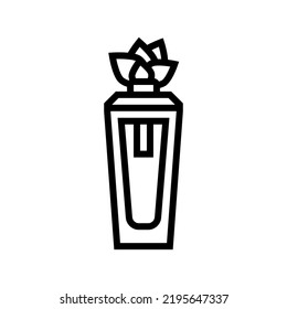 floral fragrance bottle perfume line icon vector. floral fragrance bottle perfume sign. isolated contour symbol black illustration