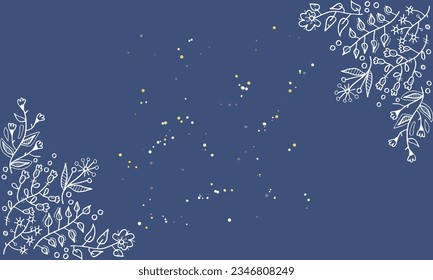 Floral frame art web background. Abstract celebration geometric decoration.