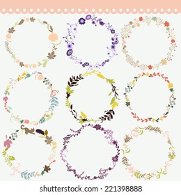floral frame. autumn floral frame. Beautiful floral frames collection. vector illustration.