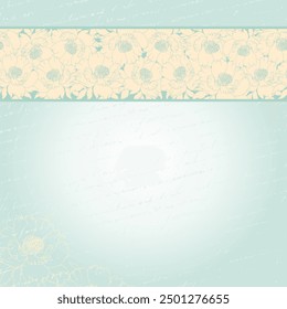 Marco floral, un fondo con una franja Horizontal de siluetas de peonías en flor, con texto escrito a mano y un espacio vacío en el centro Ilustración vectorial de una tarjeta, invitación, tarjeta de boda