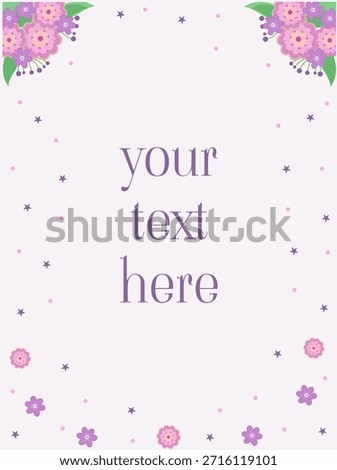 Floral frame, floral background with pink daisies and text field