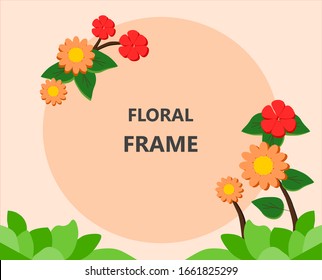 Floral Frame Background, summer and spring.