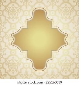 Floral frame background. Traditional arabic motif border.Luxury style Ottoman ornament motif. Victorian royal background. Vector illustration.