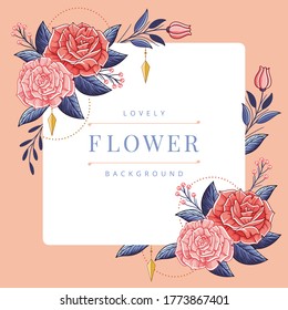 floral frame background vector template