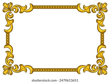 Floral frame in baroque style. Decorative curling plant.