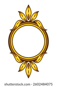 Floral frame in baroque style. Decorative curling plant.