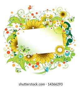 Floral frame beautiful