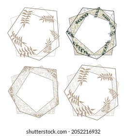 Floral frame. Beautiful flowers. Leaves. Decoration. Boho.