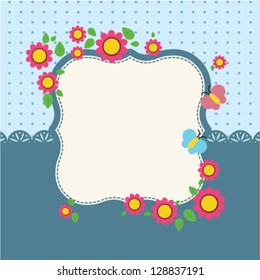 Floral frame beautiful with place for your text - vector illustration