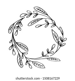 Floral frame in black and white.