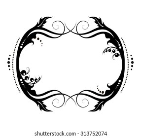 a floral frame black and white