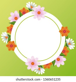 Floral frame blank card