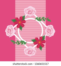 Floral frame blank card