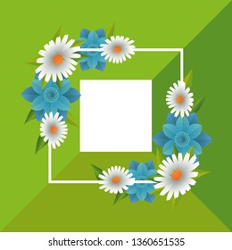 Floral frame blank card