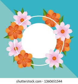 Floral frame blank card