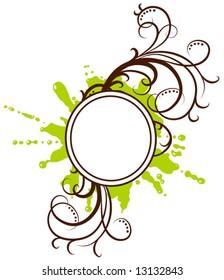 floral frame with with blots