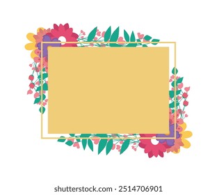 Ilustração do vetor da placa da estrutura floral