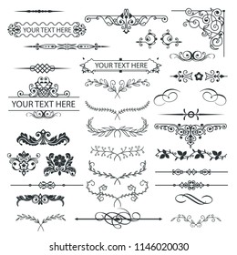 Floral Frame, Border, Corner Ornament Wedding Elements Collection