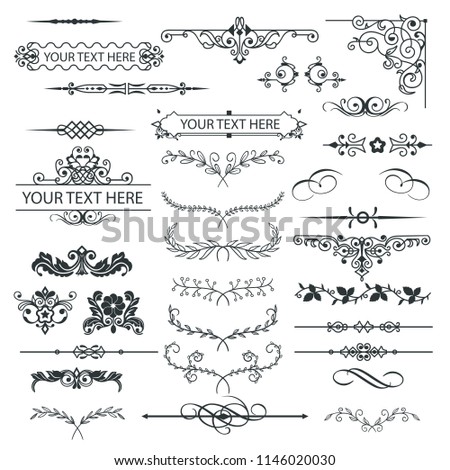 Floral Frame, Border, Corner Ornament Wedding Elements Collection
