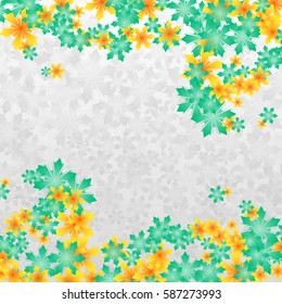 Floral frame, border. Cute template with empty space for your text.