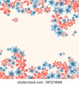 Floral frame, border. Cute template with empty space for your text.