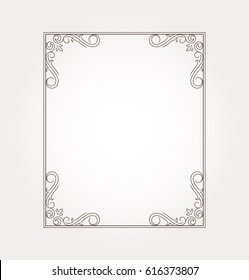 Floral frame border. Decorative design element and fancy page ornament. Vector illustration