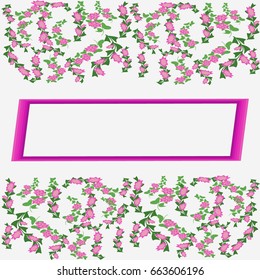 Floral frame border. Decorative design element and fancy page ornament. Vector illustration