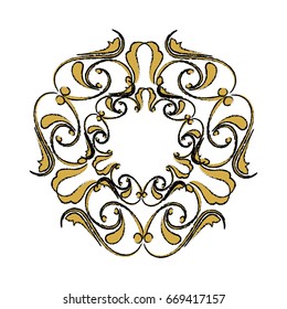 floral frame border decorative design element and fancy ornament