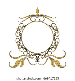 floral frame border decorative design element and fancy ornament
