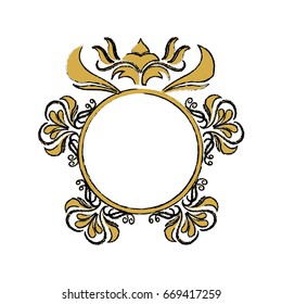 floral frame border decorative design element and fancy ornament