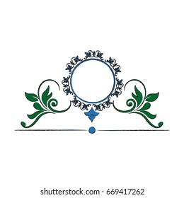 floral frame border decorative design element and fancy ornament