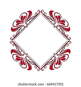 floral frame border decorative design element and fancy ornament