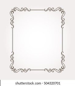 Floral frame border. Fancy page decoration. Vector illustration