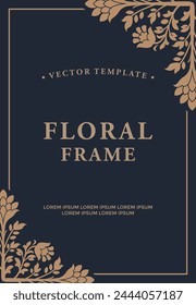 floral frame border vintage Vector ornament invitation greeting card template