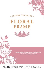 marco floral borde Vector vintage adorno invitación tarjeta de felicitación Plantilla