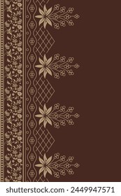 floral frame border vintage Vector ornament invitation greeting card template