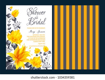 Floral Frame Bridal Shower Invitation or Wedding card