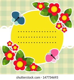 Floral frame with butterflies