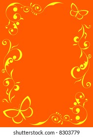 Floral frame with butterflies