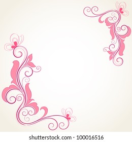 Marco floral con mariposas. Elemento para el diseño.