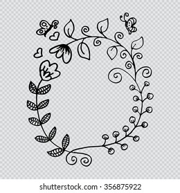 Floral frame with butterfly