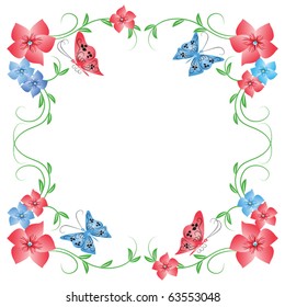 Floral frame with butterfly