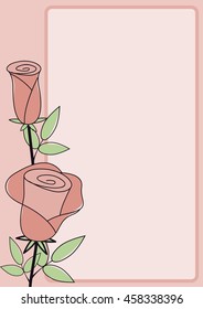 floral frame card with rose