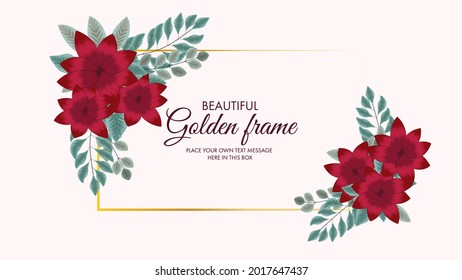 Floral frame Card Template with romantic stunning Flowers in label for Wedding Invitation, Greeting with Floral Ornament, sale, ad. Vector illustration