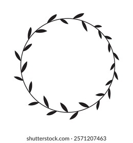 floral frame circle image isolated icon
