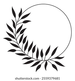 floral frame circle shape isolated icon
