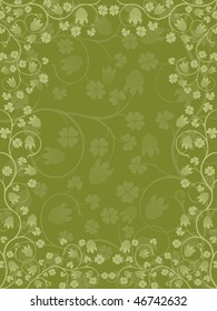 Floral frame with a clover. Vector illustration.