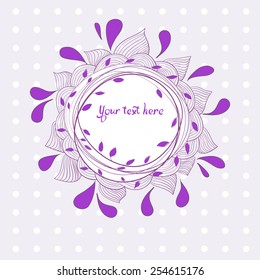 Floral Frame Collection. Set of cute retro flowers arranged un a shape of the wreath. Hand drawn romantic flower collection - wreath. Vector floral wreath